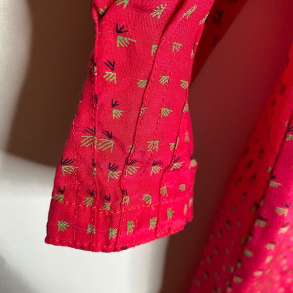 Charlotte Ford Boutique 100% Silk Fuchsia Collarless Button Front Dress Size 6 - Picture 6 of 15